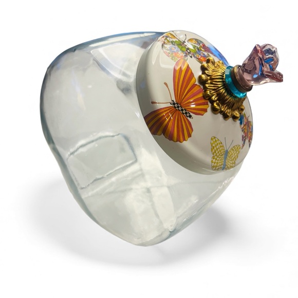MACKENZIE CHILDS Butterfly Garden enamel Cookie Jar 1 Gallon - Picture 3 of 5